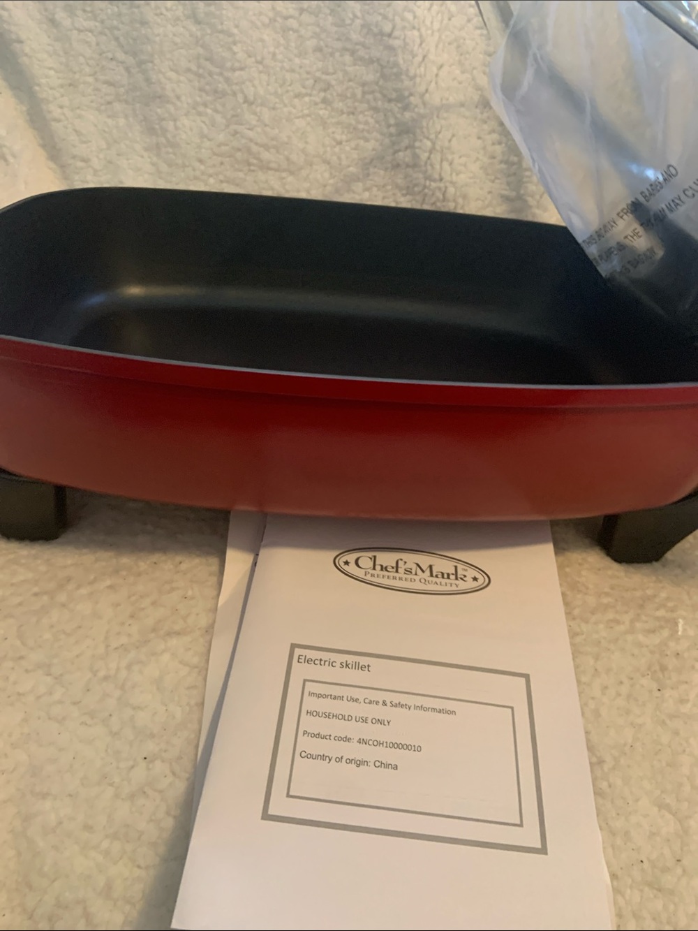 Large 17inches Nonstick Electric Skillet - Red